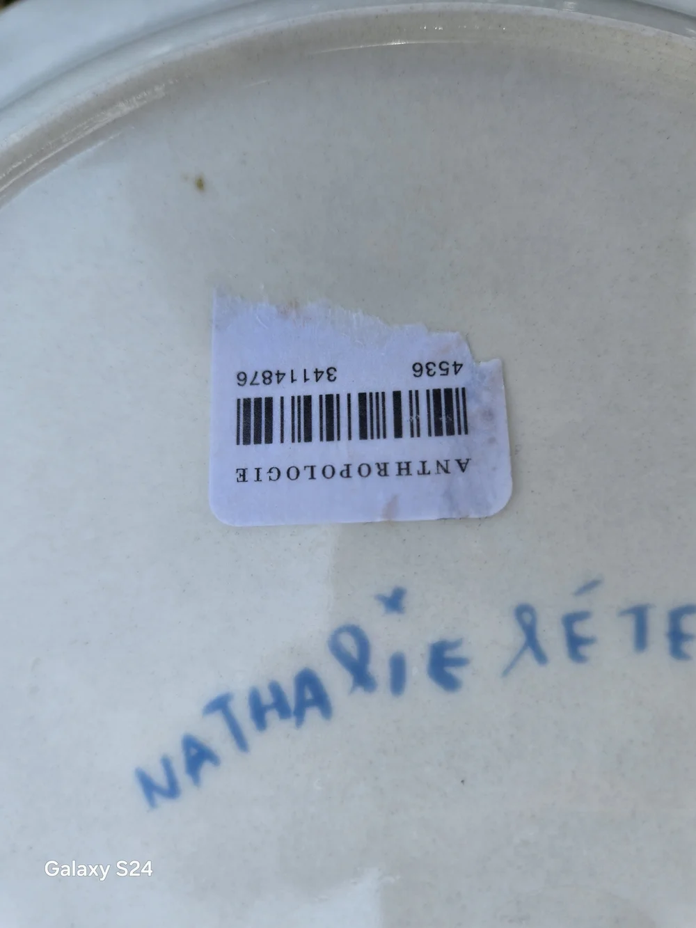 Floral- FOREVER-NATHALIE LETE Anthro Plate w/ Gold Rim